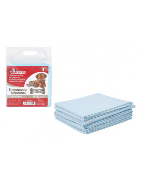 SET 8 EMPAPADORES ULTRA ABSORBENTES PARA MASCOTAS 60X60 MCT