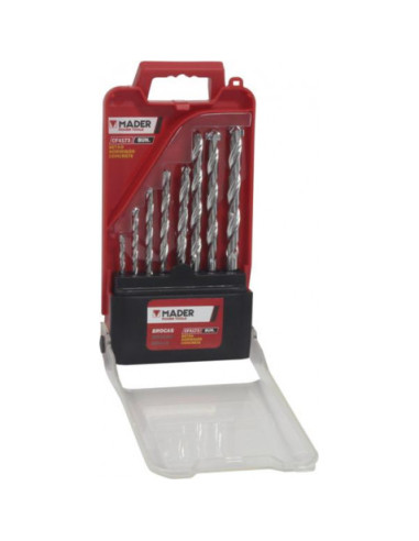 JUEGO 8 PCS BROCAS PUNTA DIAMENTE HORMIGON MADER