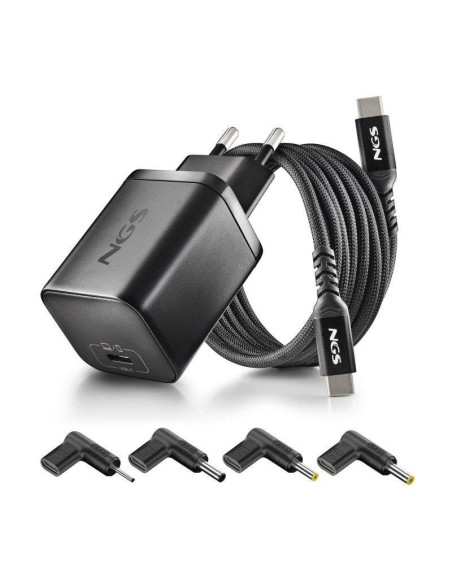 CARGADOR DE PORTATIL ACER NGS BUD GAN USB-C 65W 4 CONECTORES + CABLE 1.5M USB-C BLACK