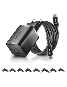 CARGADOR DE PORTATIL ASUS NGS BUD GAN USB-C 65W 8 CONECTORES + CABLE 1.5M USB-C BLACK
