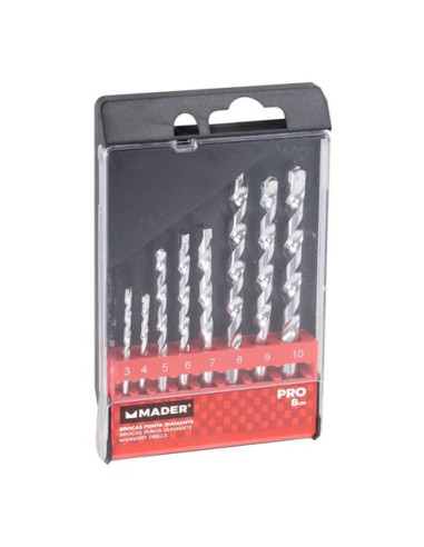 JUEGO 8 PCS BROCAS PUNTA DIAMENTE HORMIGON MADER