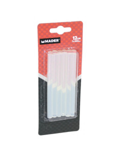 12 BARRAS DE PEGAMENTO SILICONA TRANSPARENTE 7X100MM MADER