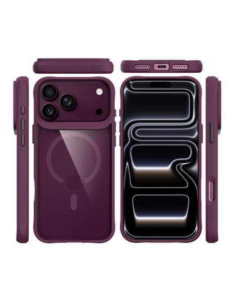 FUNDA HYBRID MAGSAFE IPHONE 17 PRO MAX / IPHONE 18 PRO MAX BURDEOS