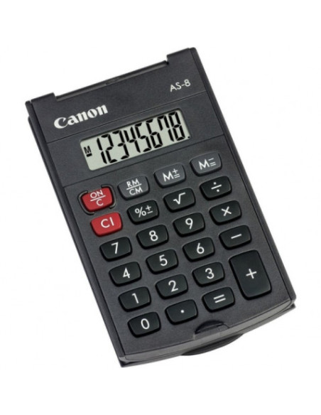 CALCULADORA DE BOLSILLO 8 DIGITOS CON TAPA AS-8 CANON