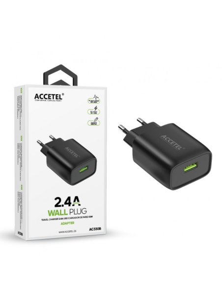 Cargador Pared USB 2.4A Negro