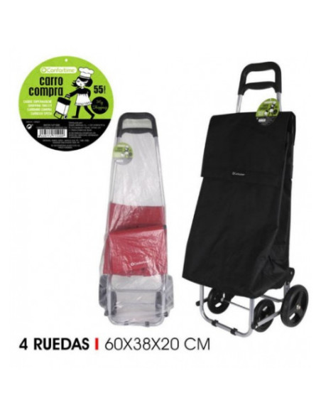 CARRO DE LA COMPRA PLEGABLE CON 4 RUEDAS COLORES SURTIDOS CONFORTIME