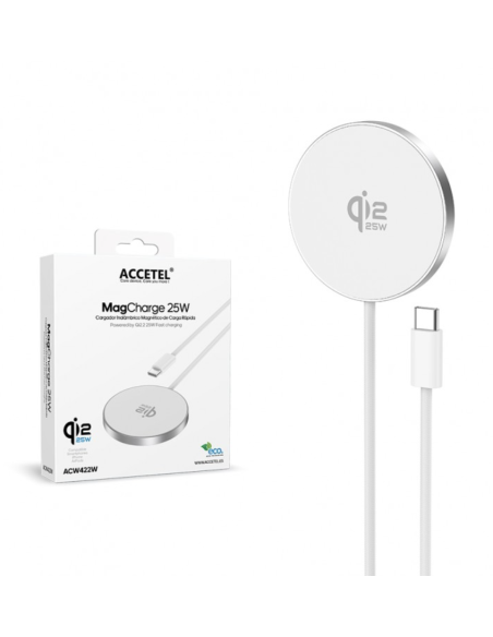 Cargador Inalámbrico Magnético Qi2.2 25W compatible con MagSafe Blanco