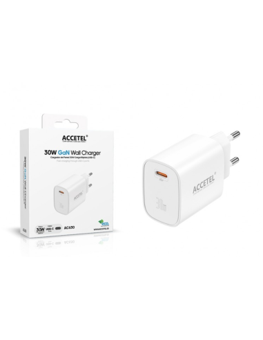 Cargador de Pared GaN 30W Carga Rápida USB-C