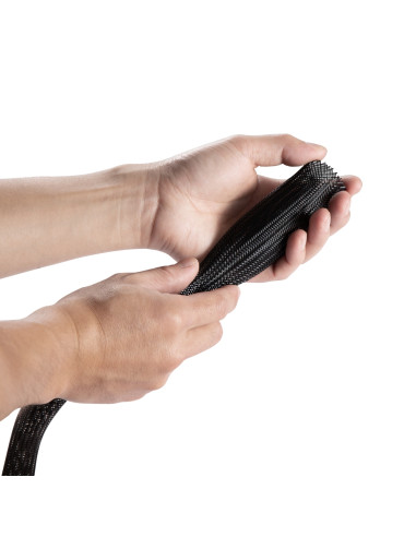 Organiador de cables en poliester aisens diametro hasta 20mm 1m negro