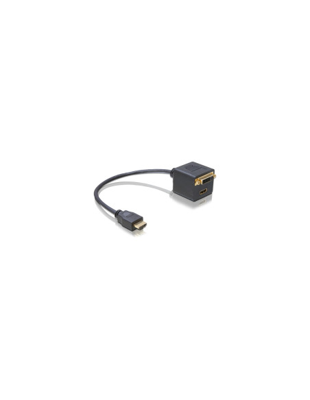 DeLOCK Adapter HDMI male to HDMI + DVI25 female 0,2 m HDMI tipo A (Estándar) HDMI + DVI Negro