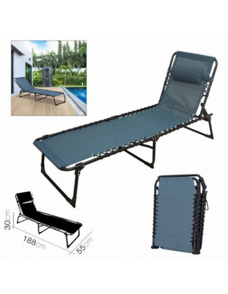TUMBONA AZUL OSCURA PLEGABLE 188X55X30