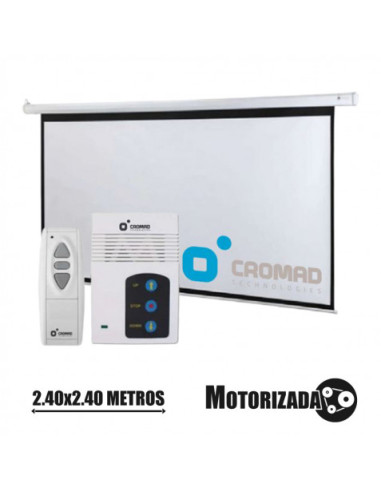 PANTALLA PROYECCION MOTORIZADA 2.40 X 2.40MTR CROMAD