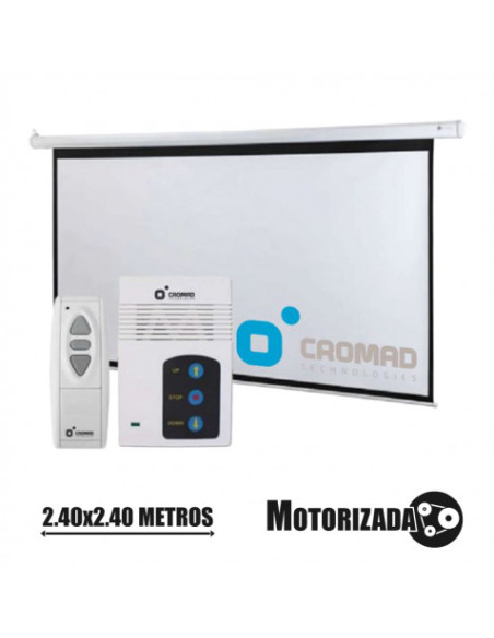 PANTALLA PROYECCION MOTORIZADA 2.40 X 2.40MTR CROMAD