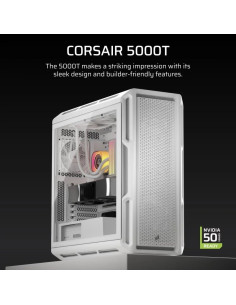 CAJA ORDENADOR GAMING CORSAIR 5000T CRISTAL TEMPLADO WHITE 2