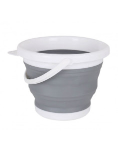 CUBO 5 LITROS PLEGABLE CON ASA GRIS