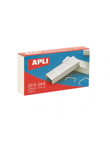 GRAPAS 22/6 - 24/6 CAJA 1000 UNIDADES GALVANIZADAS APLI
