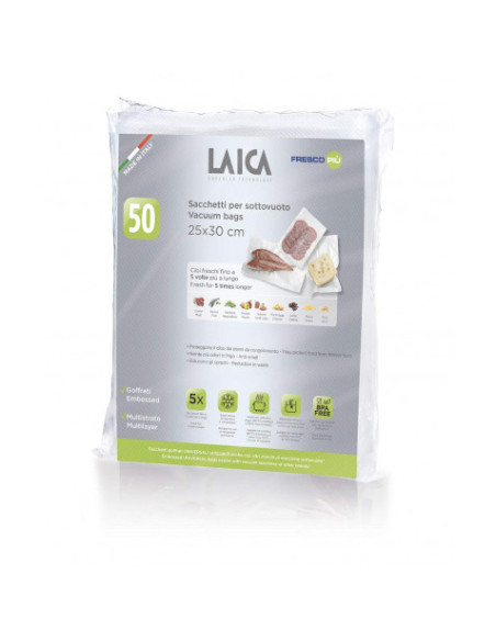 PACK 50 BOLSAS ENVASAR AL VACIO 25X30 LAICA