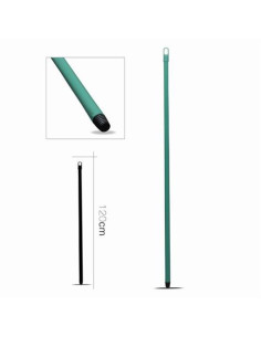 PALO METALICO PARA ESCOBA 120CM VERDE