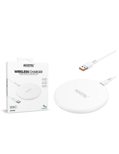 Cargador Inalámbrico carga rápida 15W Blanco