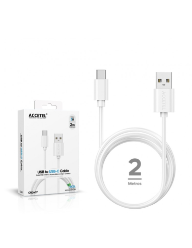 Cable Datos 2.4A - USB-C Blanco (2M)