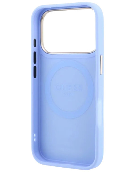 GUESS CARCASA MAGSAFE PEONY SMALL LOGO IPHONE 18 PRO MAX/17 PRO MAX AZUL GLACIAL