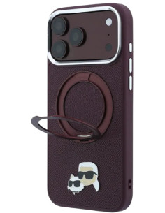 KARL LAGERFELD CARCASA MAGSAFE SOPORTE 360 IPHONE 18 PRO MAX/17 PRO MAX BURDEOS