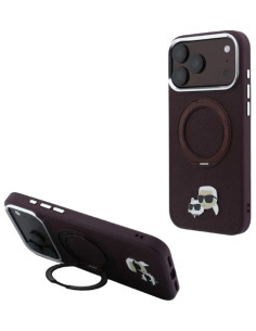 KARL LAGERFELD CARCASA MAGSAFE SOPORTE 360 IPHONE 18 PRO MAX/17 PRO MAX BURDEOS 2