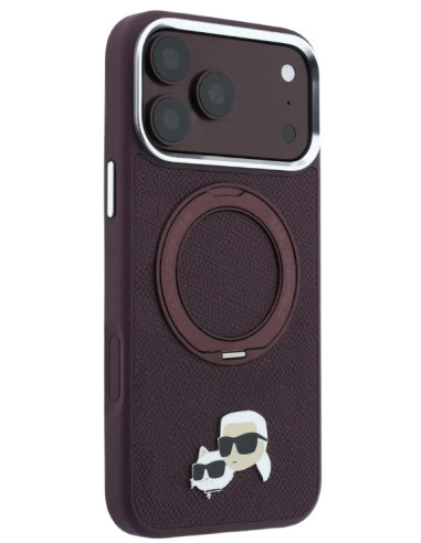 KARL LAGERFELD CARCASA MAGSAFE SOPORTE 360 IPHONE 18 PRO MAX/17 PRO MAX BURDEOS