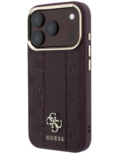 GUESS CARCASA MAGSAFE PEONY STRIPE IPHONE 18 PRO MAX/17 PRO MAX BURDEOS