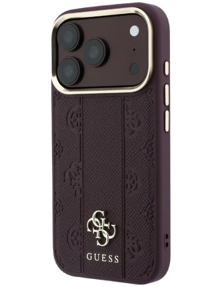 GUESS CARCASA MAGSAFE PEONY STRIPE IPHONE 18 PRO MAX/17 PRO MAX BURDEOS