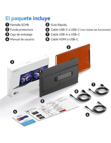 Blackview Monitor Portátil 15,3" Full HD Conexión USB-C