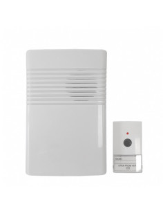 TIMBRE SIN HILOS PULSADOR Y RECEPTOR A PILAS (ALCANCE 50 METROS)