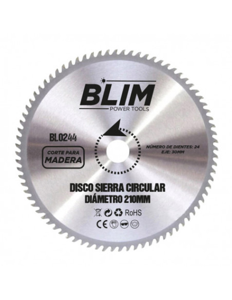 DISCO CORTE MADERA PARA SIERRAS 210MM. BLIM