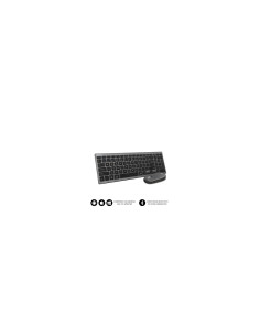 SUBBLIM Combo Pure Extended Teclado con raton bluetooth 1200dpi optico negro gris