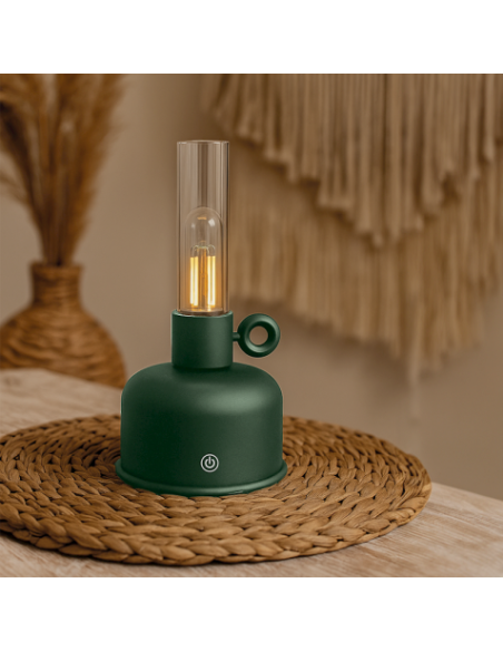 LAMPARA DE ACEITE LED VINTAGE VERDE FOREVER