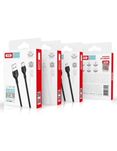 CABLE 2.1A USB A LIGTHNING 2 METROS BLANCO NB200 XO