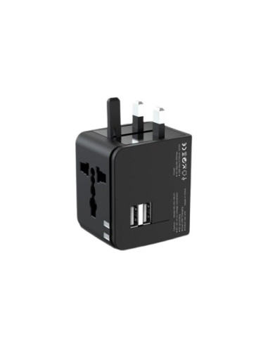 ADAPTADOR UNIVERSAL DE VIAJE 2XUSB 2.1A XO