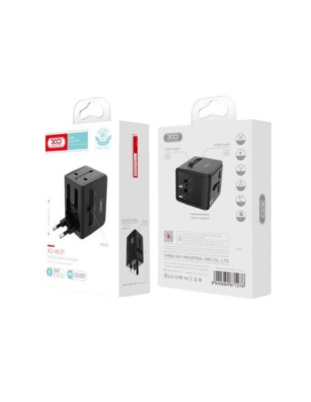 ADAPTADOR UNIVERSAL DE VIAJE 2XUSB 2.1A XO