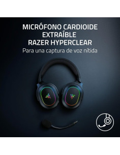 AURICULARES + MICROFONO RAZER BARRACUDA X CHROMA GAMING HEADSET 7.1 WIRELESS BLUETOOTH 5.3 RGB BLACK 2