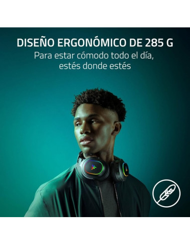 AURICULARES + MICROFONO RAZER BARRACUDA X CHROMA GAMING HEADSET 7.1 WIRELESS BLUETOOTH 5.3 RGB BLACK