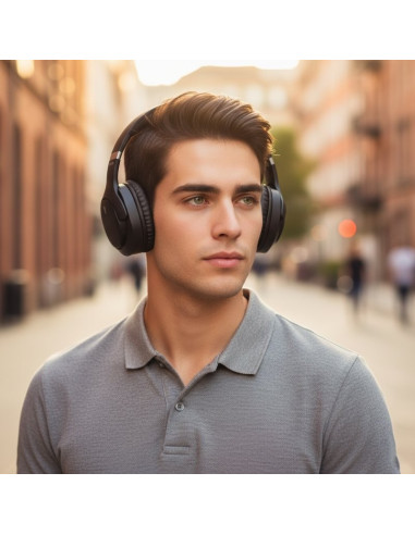 AURICULARES NGS ARTICA STORM WIRELESS BLUETOOTH MICROFONO DIADEMA BLACK