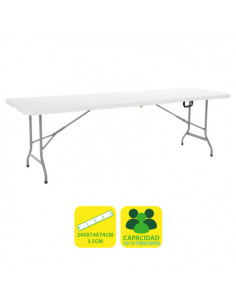 MESA DE RESINA PLEGABLE 240X74X74CM 3.5CM SUNGARDEN