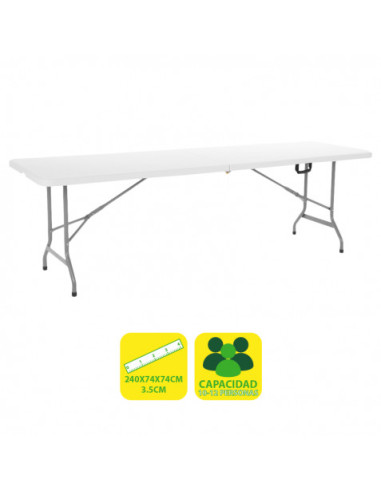 MESA DE RESINA PLEGABLE 240X74X74CM 3.5CM SUNGARDEN