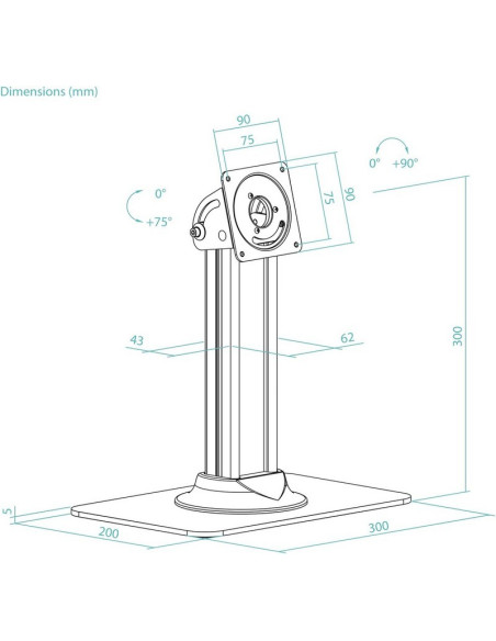 SOPORTE DE MESA TABLET TOOQ TQATC2601-B PARA MARCO ANTIRROBO