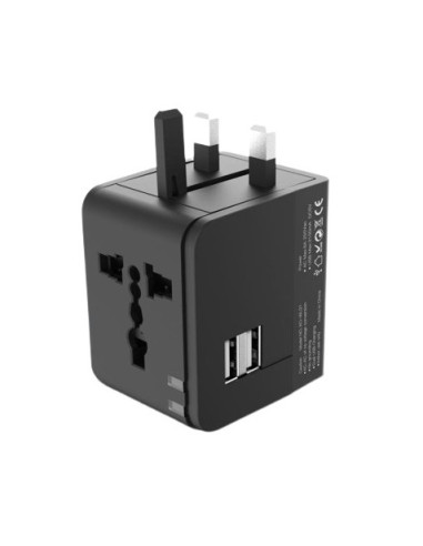 ADAPTADOR UNIVERSAL DE VIAJE 2XUSB 2.1A XO