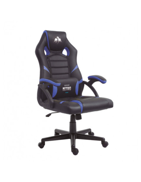 SILLA GAMING SERIE NITRO NEGRO/AZUL CROMAD