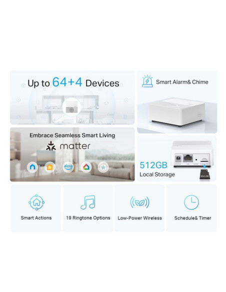 HUB INTELIGENTE TP-LINK TAPO H200 ALARMA/TIMBRE MICROSD