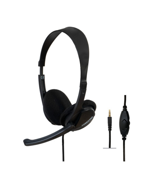 AURICULARES + MICROFONO FONESTAR HOME-35 JACK 3.5MM BLACK