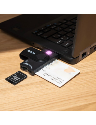 LECTOR DE TARJETAS DNIE TOOQ TQR-3012B DNI SIM SD SF USB-A BLACK