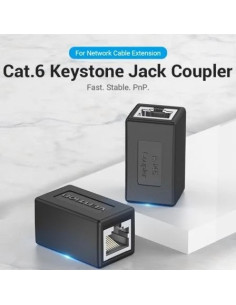 ADAPTADOR VENTION RJ45 CAT.6 FTP HEMBRA - HEMBRA BLACK 2